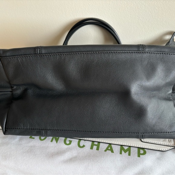 longchamp le pliage cuir lambskin mudium top handle bag - Picture 3 of 4